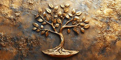 Old Vintage Gold Tree for Wealth: Wall Paintings by Creative Decor