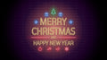 Neon Light Merry Christmas & Happy New Year Decor with Christmas Elements"