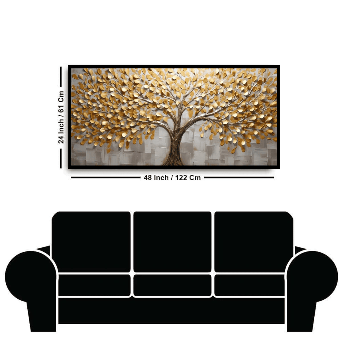 Gold Leaf tree: Wall Paintings by Creative Decor