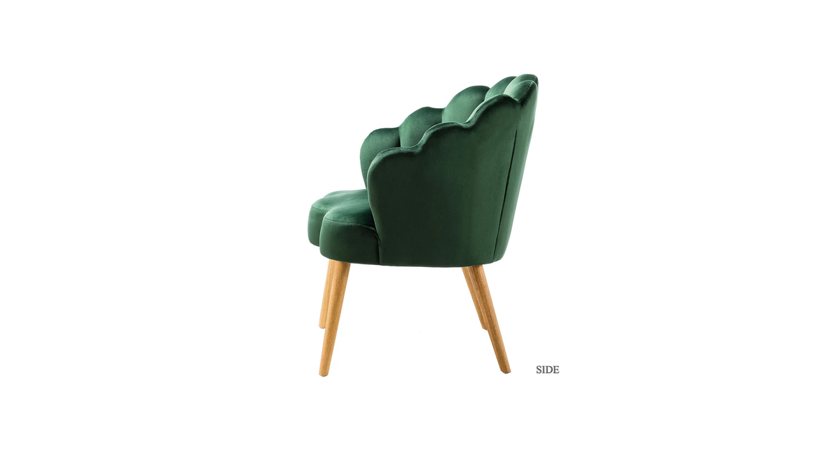 CreativeDecore Velvet Rae Accent Chair/Lounge Chair for  Living Room, Bedroom, Armchair Sofa Chair with natural finish wooden legs