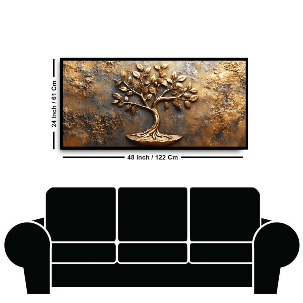 Old Vintage Gold Tree for Wealth: Wall Paintings by Creative Decor