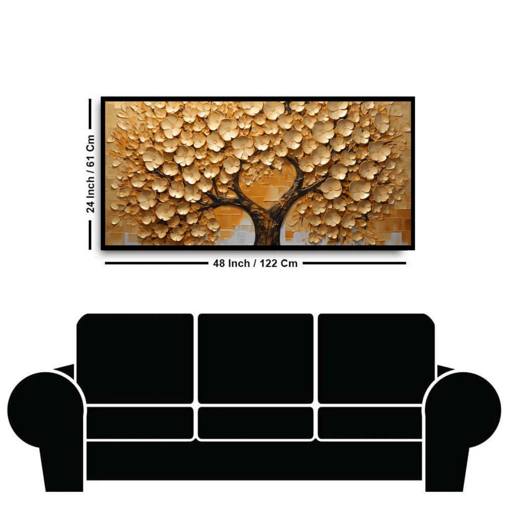 Old Gold Vintage Tree: Wall Paintings by Creative Decor