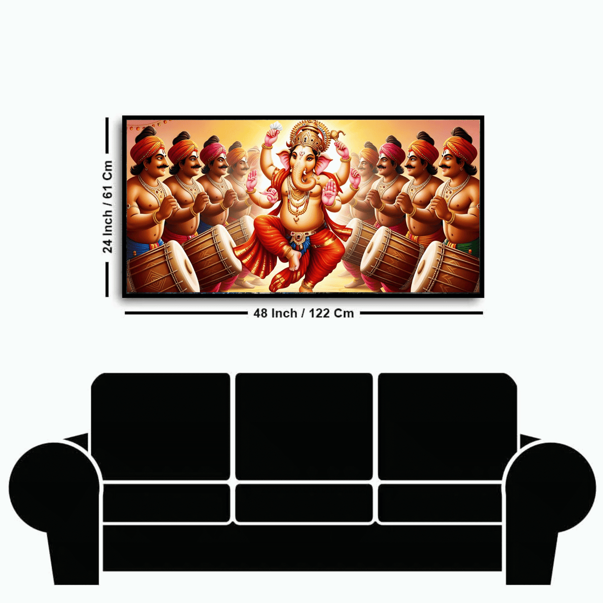 "People Beating Dhol and Dancing for Ganesh Ji - Festive Celebration"