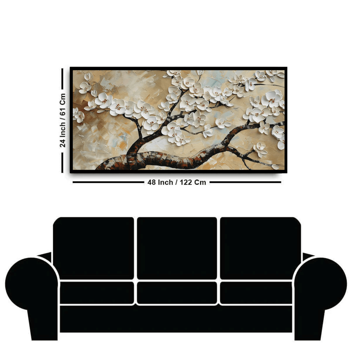 Tree with White Flower: Wall Paintings by Creative Decor