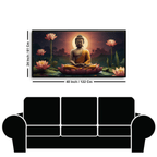 Buddha Ji Sitting on Flower with Chakra Behind Head