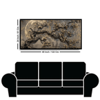 Ancient gold plum tree blossoms full moon, moon night with butterfly mural background: Wall Paintings by Creative Decor