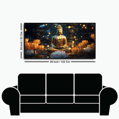 "Buddha Statue with Flowers - Decorative Spiritual Figurine"