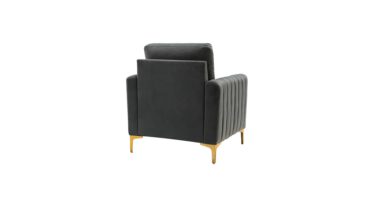 CreativeDecore Velvet Rafeal  Accent Chair/Lounge Chair for  Living Room, Bedroom, Armchair Sofa Chair with Gold Legs.