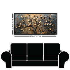 Tree With Golden Leaf: Wall Paintings by Creative Decor