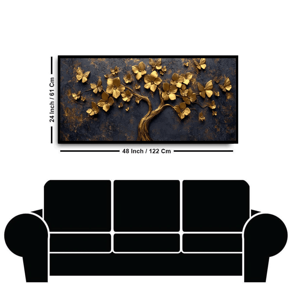 All gold In tree: Wall Paintings by Creative Decor