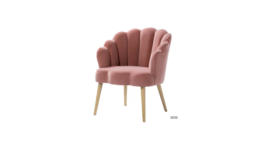 CreativeDecore Velvet Rae Accent Chair/Lounge Chair for  Living Room, Bedroom, Armchair Sofa Chair with natural finish wooden legs