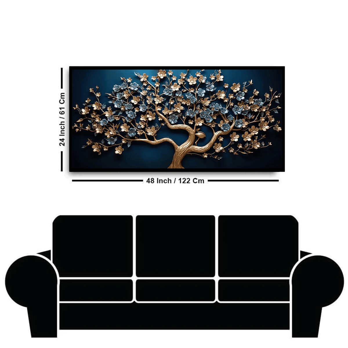 Gold Ruby tree: Wall Paintings by Creative Decor