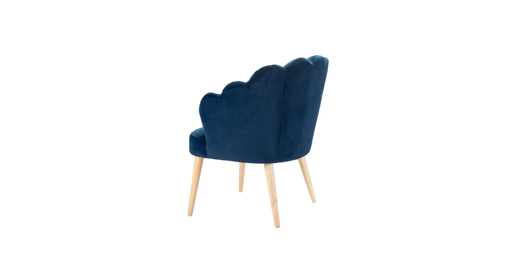 CreativeDecore Velvet Rae Accent Chair/Lounge Chair for  Living Room, Bedroom, Armchair Sofa Chair with natural finish wooden legs