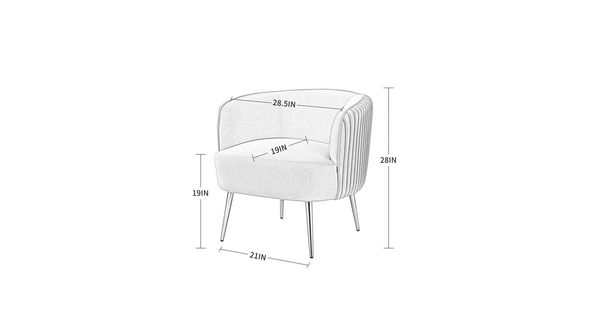 CreativeDecore Velvet Leiser Accent Chair/Lounge Chair for  Living Room, Bedroom, Armchair Sofa Chair with Gold Legs.