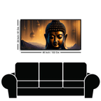 "Beautiful Buddha Statue with Mountain Scenery - Tranquil Decor for Home or Garden"