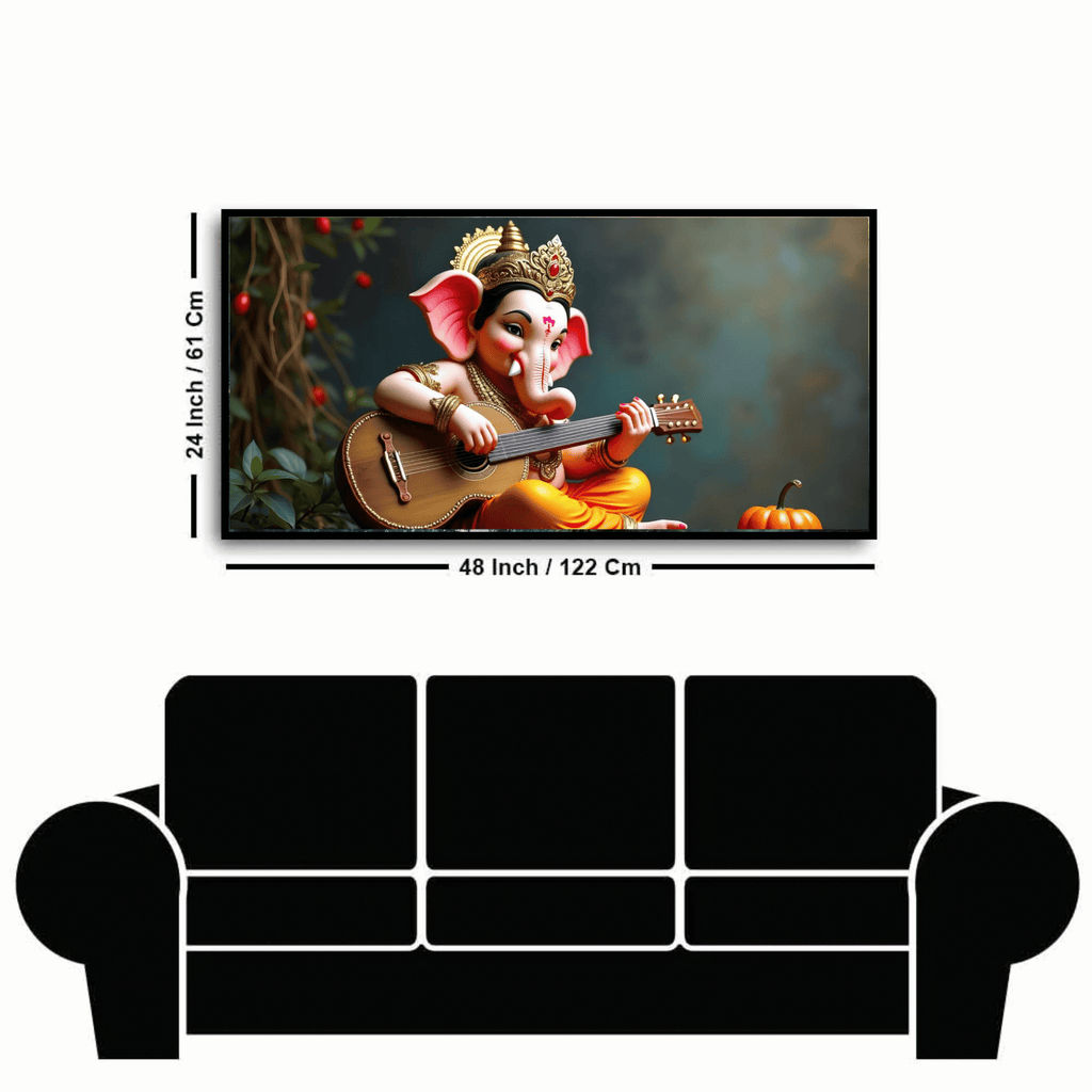 : Ganesh Ji with Guitar Decorative Idol - Musical Lord Ganesha Figurine