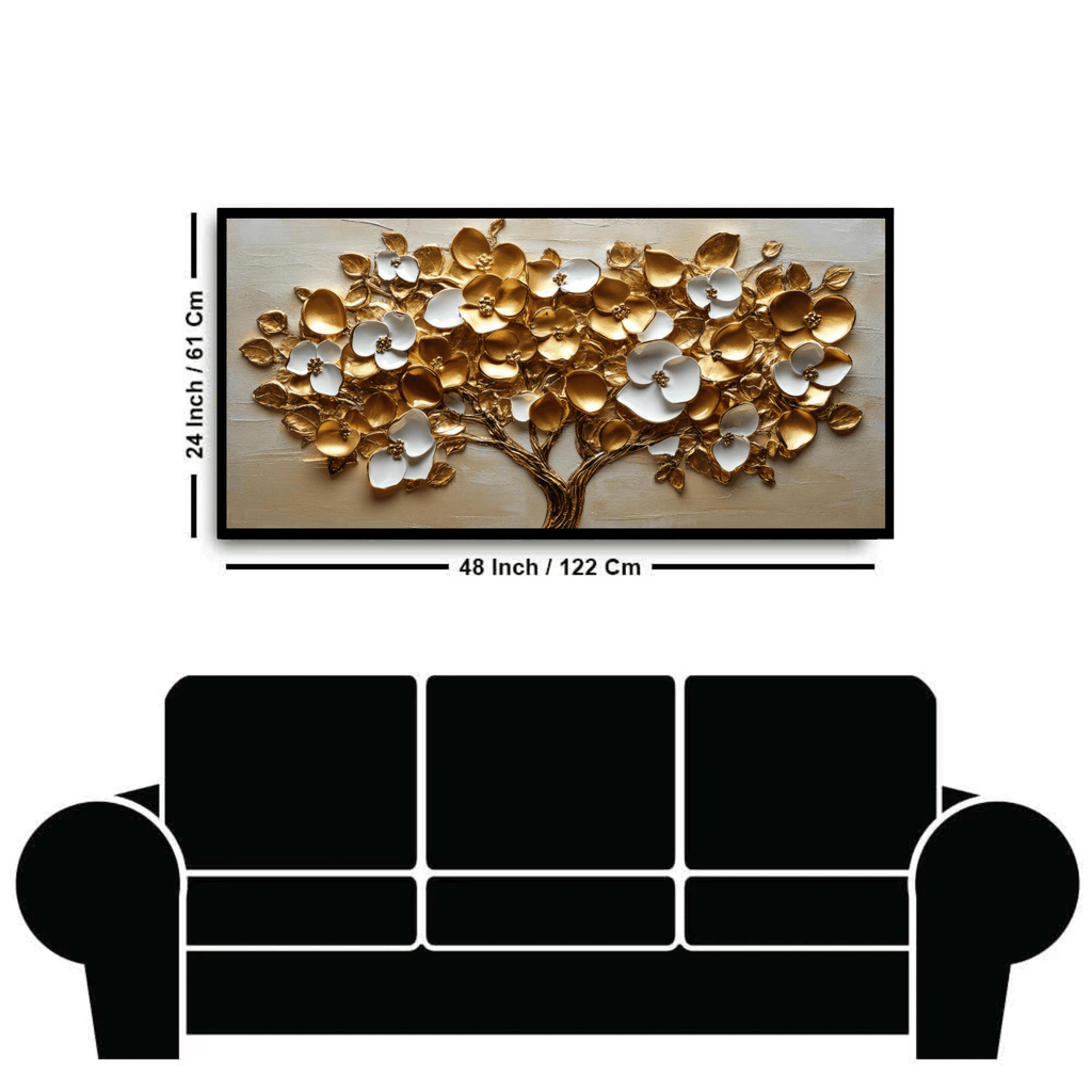 Tree with gold & Silver flower: Wall Paintings by Creative Decor