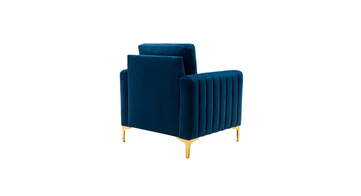 CreativeDecore Velvet Rafeal  Accent Chair/Lounge Chair for  Living Room, Bedroom, Armchair Sofa Chair with Gold Legs.