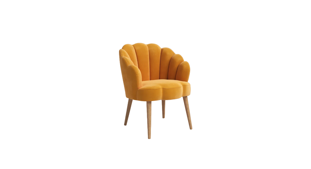 CreativeDecore Velvet Rae Accent Chair/Lounge Chair for  Living Room, Bedroom, Armchair Sofa Chair with natural finish wooden legs