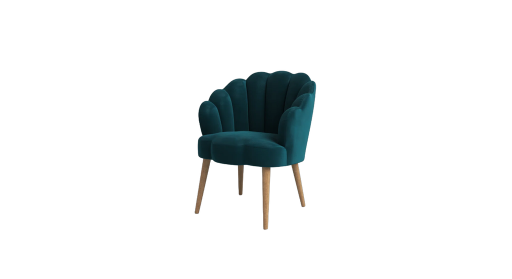 CreativeDecore Velvet Rae Accent Chair/Lounge Chair for  Living Room, Bedroom, Armchair Sofa Chair with natural finish wooden legs
