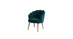 Doe Buck Velvet Rae Accent Chair/Lounge Chair for  Living Room, Bedroom, Armchair Sofa Chair with natural finish wooden legs