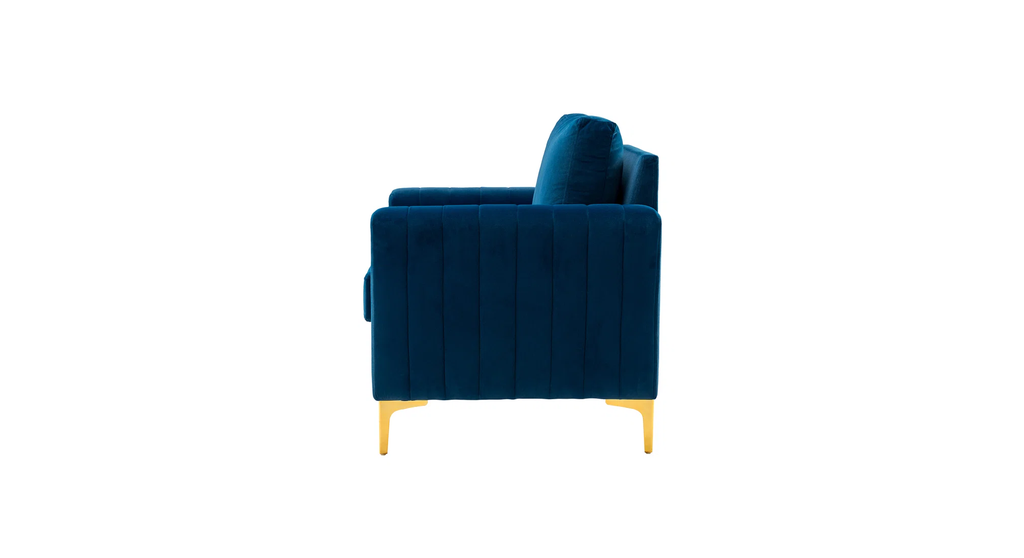 CreativeDecore Velvet Rafeal  Accent Chair/Lounge Chair for  Living Room, Bedroom, Armchair Sofa Chair with Gold Legs.