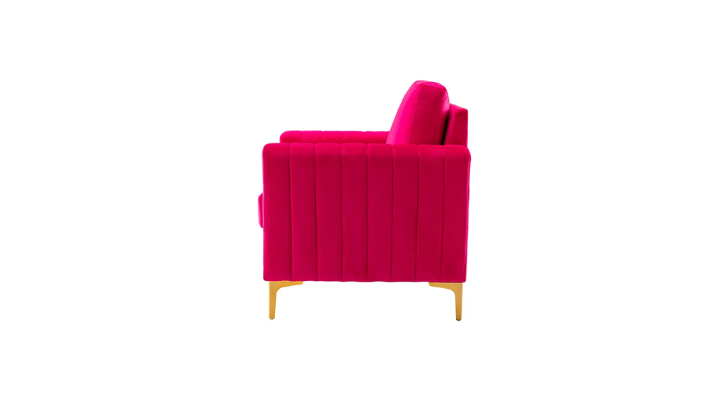 CreativeDecore Velvet Rafeal  Accent Chair/Lounge Chair for  Living Room, Bedroom, Armchair Sofa Chair with Gold Legs.