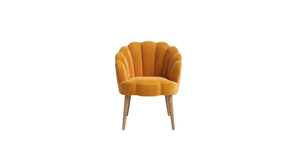 CreativeDecore Velvet Rae Accent Chair/Lounge Chair for  Living Room, Bedroom, Armchair Sofa Chair with natural finish wooden legs