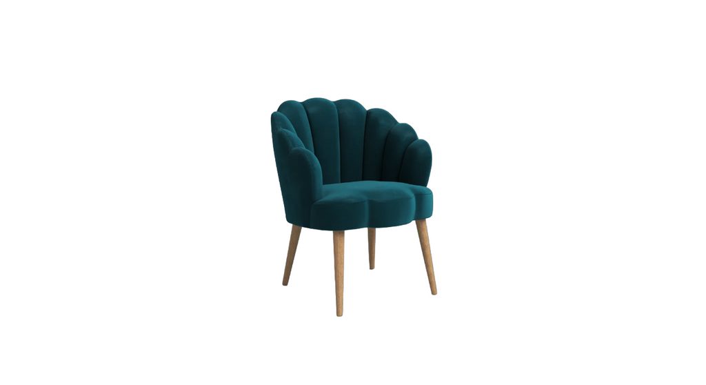 CreativeDecore Velvet Rae Accent Chair/Lounge Chair for  Living Room, Bedroom, Armchair Sofa Chair with natural finish wooden legs