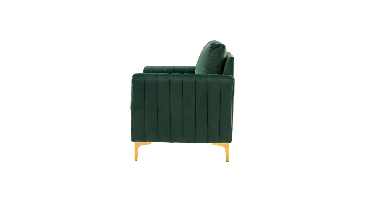CreativeDecore Velvet Rafeal  Accent Chair/Lounge Chair for  Living Room, Bedroom, Armchair Sofa Chair with Gold Legs.