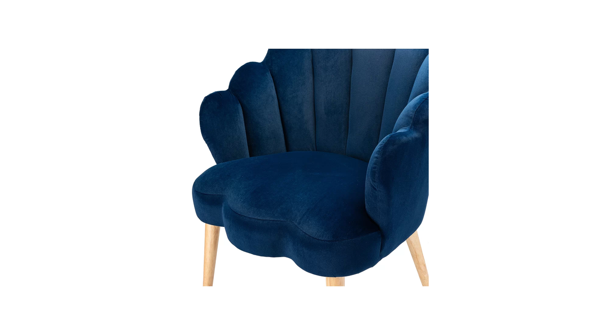CreativeDecore Velvet Rae Accent Chair/Lounge Chair for  Living Room, Bedroom, Armchair Sofa Chair with natural finish wooden legs