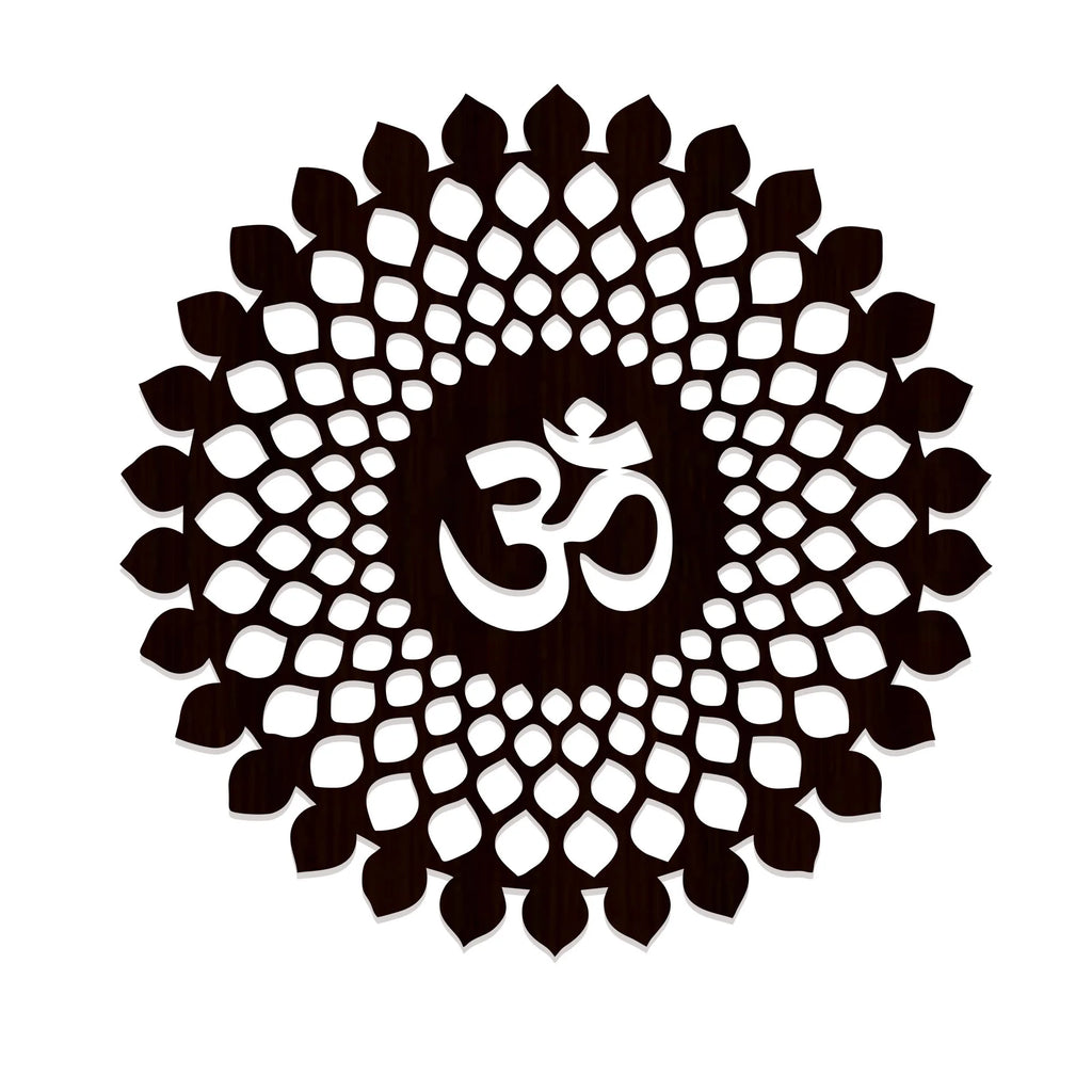 Beautiful OM Mandala Backlit with LED Wooden Wall Hanging