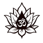 Hindu OM Inside Lotus Flower Backlit Wooden Wall Decor with LED Night Light | Walnut Finish