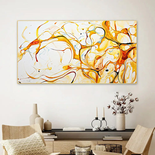 Creative Decor abstract-white-gold-luxuryWall Painting for Living Room, Bedroom, Office.