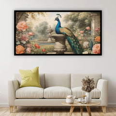 Elegant Peacock Wall Painting | Serene and Stylish Home Decor