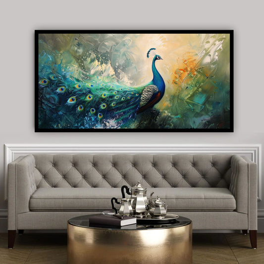 Peacock Wall Painting | Tranquil Home Decor by Creative Decor