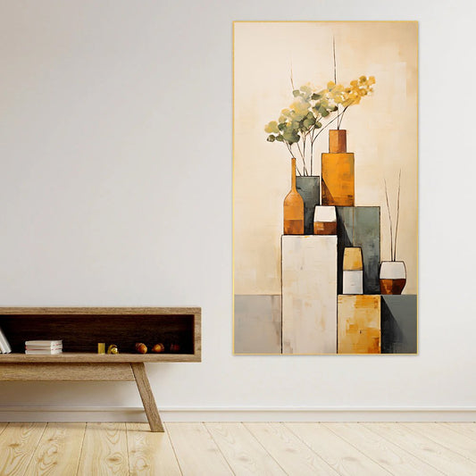 Still-Life Canvas Wall Art with Vases & Plants | Decorative Art for Calm and Chic Spaces