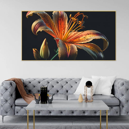 Creative Decor | Lily Flower Canvas | Wall Painting for Living Room, Bedroom, and Office.