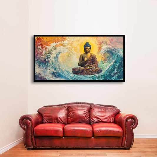 Creative Decor Buddha Art | Wave of Calm | Uplift Your Decor with Tranquil Wall Paintings