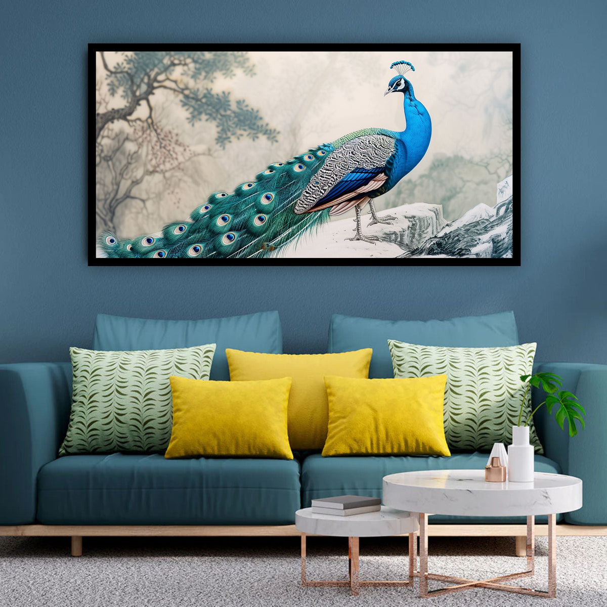 Serene Peacock Painting | Add Tranquility to Your Home by Creative Decor