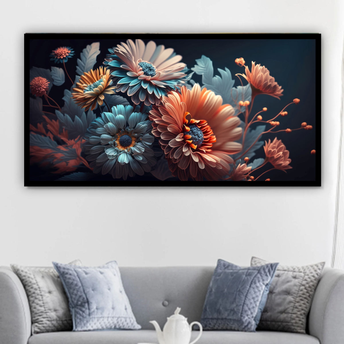 Stunning Floral Art Canvas | Unique Flower Wall Painting for Elegant Home Décor