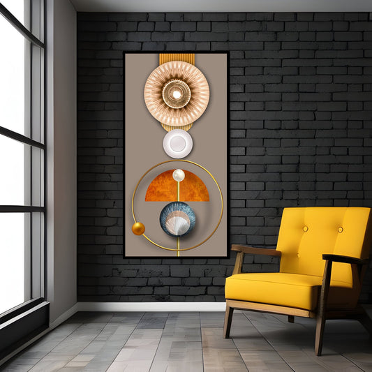 Creative Decor abstract-geometry-stereo-color-piece-porch-golden-background-fashion-modern-art-wall for Living Room, Bedroom, Office.