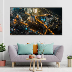 Creative Decor Shanghai City Wall Painting | Vibrant Urban Landscape Art for Modern Interiors