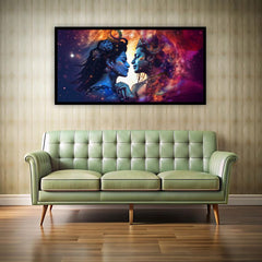 Creative Decor Radha Krishna Painting | Spiritual Wall Art for Meditation Spaces | Enhance Calm & Serenity