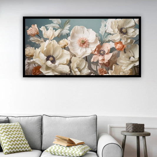 Elegant White Flower Canvas Art | Stunning Floral Wall Décor for Home & Office