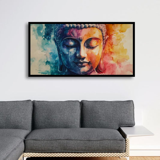 Elegant Gautam Buddha Wall Painting | Peaceful Zen Art for Meditation & Serenity in Home Décor