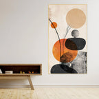 Creative Decor balanced-arrangement-gray-stones-with-orange-sun Canvas Wall Painting for Living Room, Bedroom, Office.
