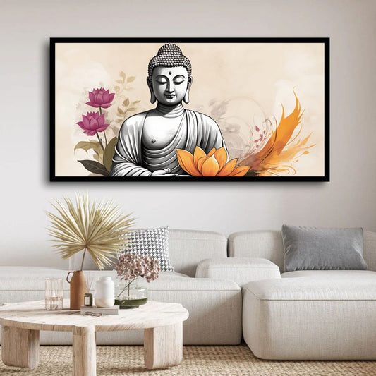 Serenity of Lord Buddha Wall Paintings by Creative Decor