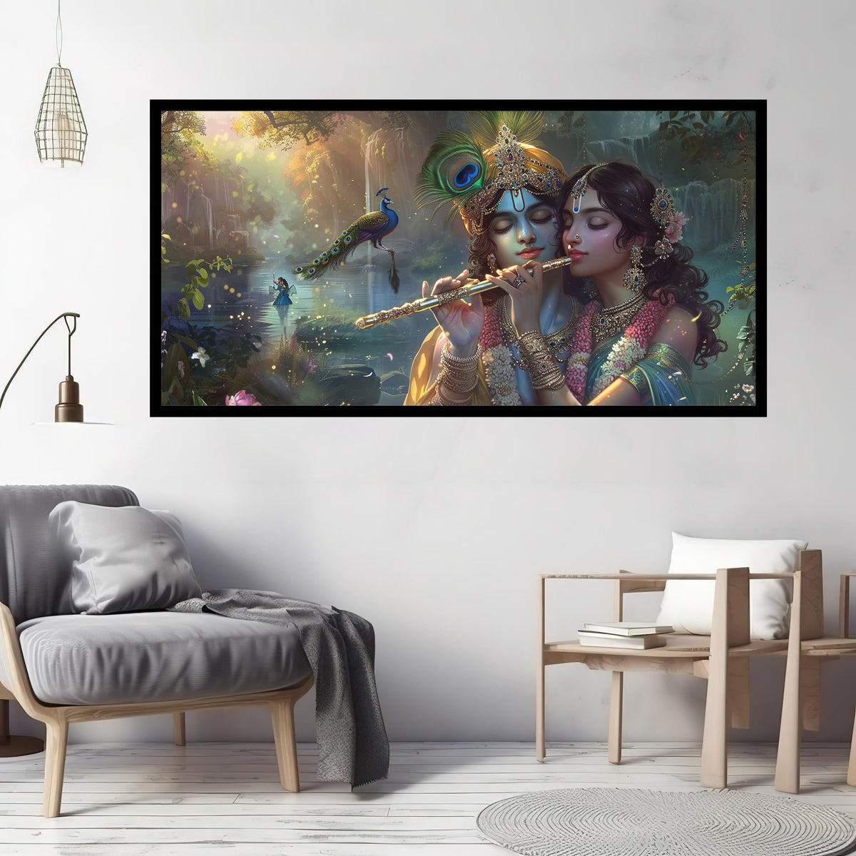 Radha Krishna Wall Painting | Tranquil Home Decor by Creative Decor