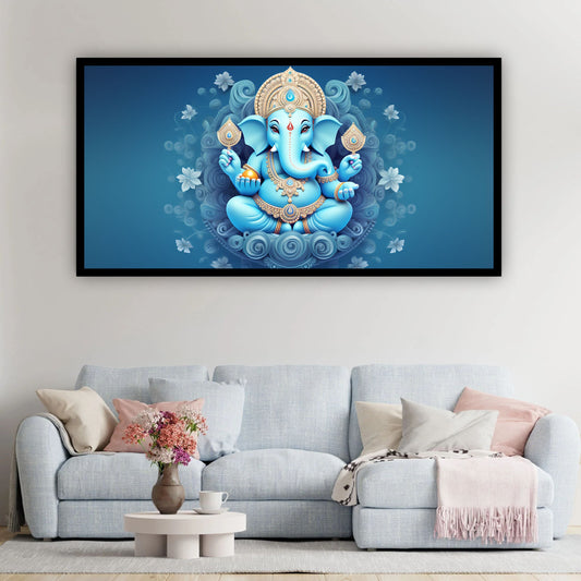 Elegant Lord Ganesha Wall Painting | Spiritual Art for Home Décor